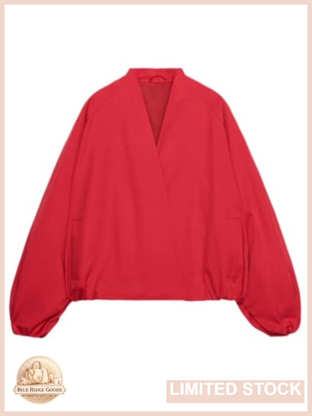 Cropped Bomber Jacket Oversized Long Sleeve Fall Coat Relaxed Fit Snap
